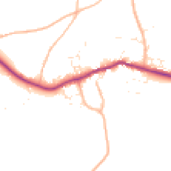 Daytime road noise heatmap for PL8 2AD