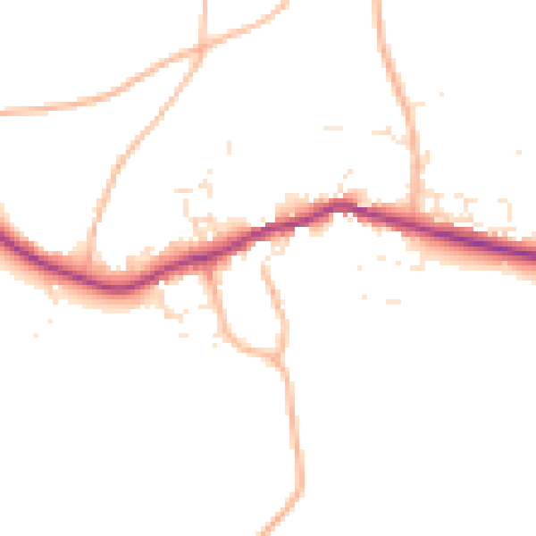 Daytime road noise heatmap for PL8 2AF