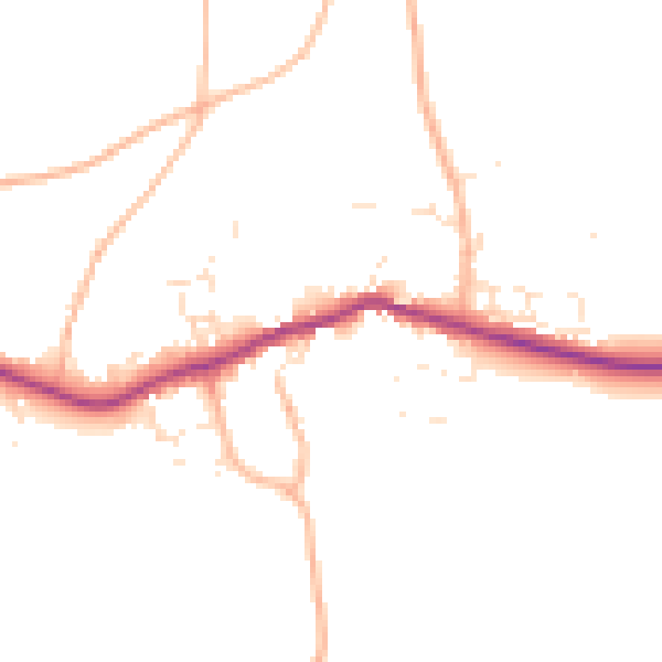 Daytime road noise heatmap for PL8 2AH