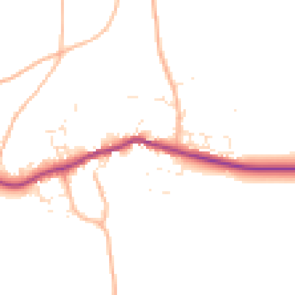 Daytime road noise heatmap for PL8 2AJ
