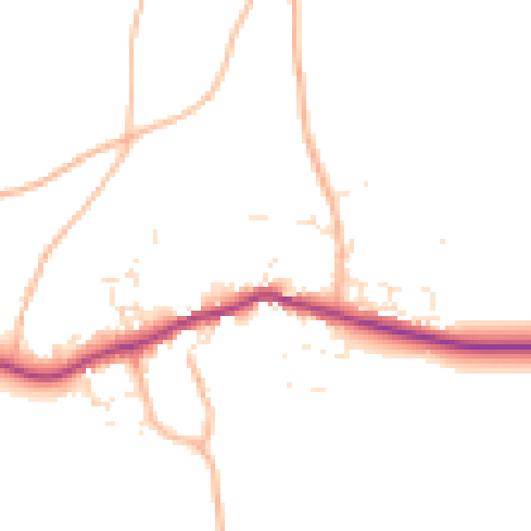 Daytime road noise heatmap for PL8 2AN