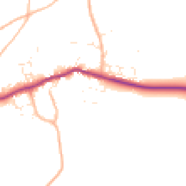 Daytime road noise heatmap for PL8 2AP