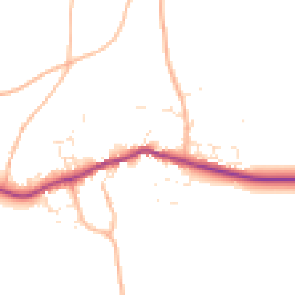 Daytime road noise heatmap for PL8 2AW
