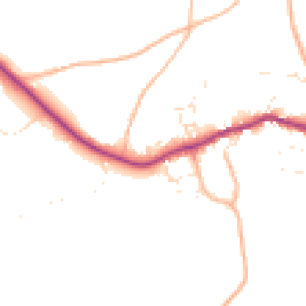 Daytime road noise heatmap for PL8 2AX