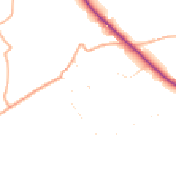 Daytime road noise heatmap for PL8 2BA