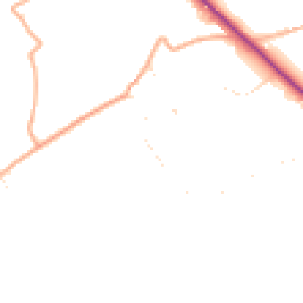 Daytime road noise heatmap for PL8 2BE