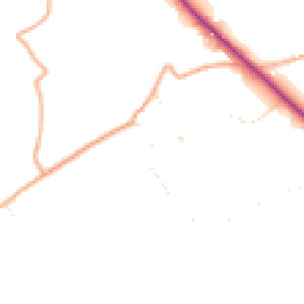 Daytime road noise heatmap for PL8 2BG
