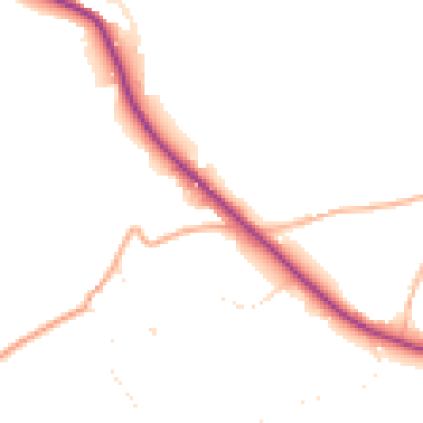 Daytime road noise heatmap for PL8 2BH