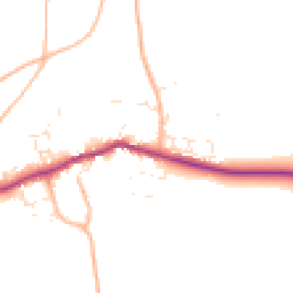 Daytime road noise heatmap for PL8 2BS