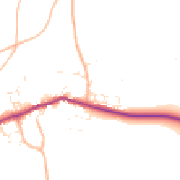 Daytime road noise heatmap for PL8 2BT