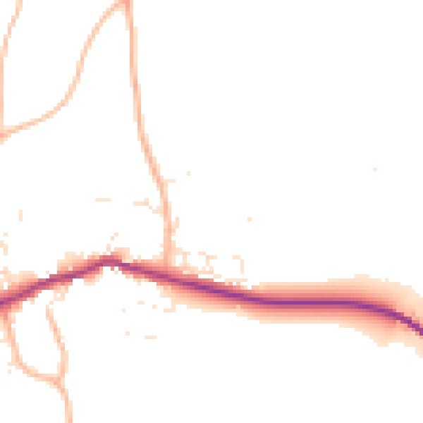Daytime road noise heatmap for PL8 2BY