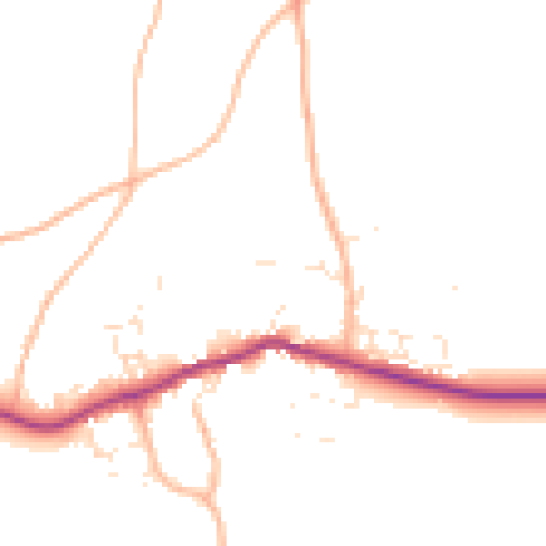 Daytime road noise heatmap for PL8 2DD