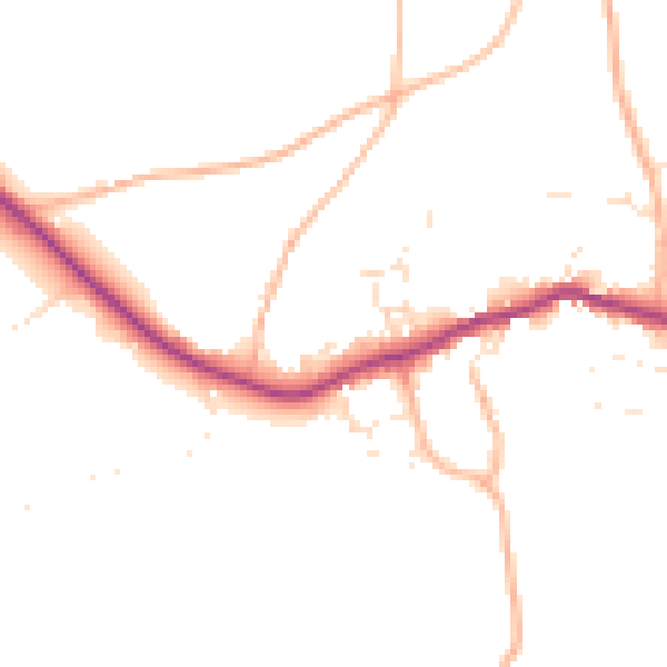 Daytime road noise heatmap for PL8 2DS