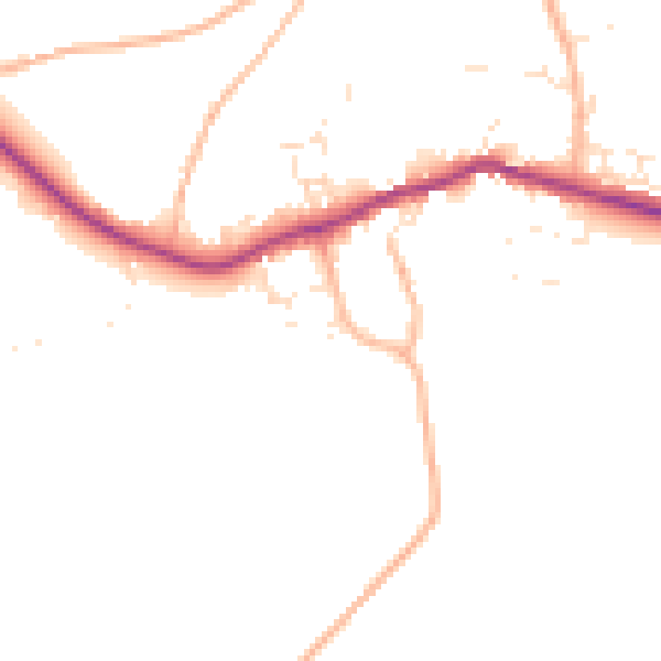 Daytime road noise heatmap for PL8 2DU