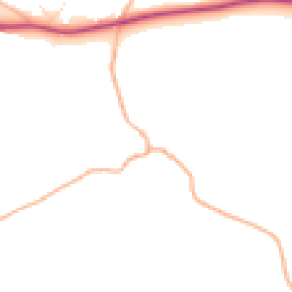 Daytime road noise heatmap for PL8 2EJ