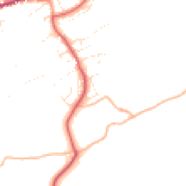 Daytime road noise heatmap for PL8 2EY