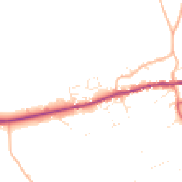 Daytime road noise heatmap for PL8 2FH