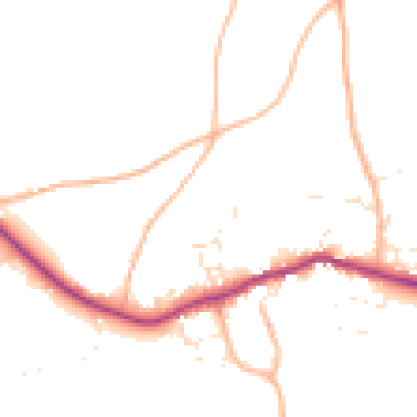 Daytime road noise heatmap for PL8 2FQ
