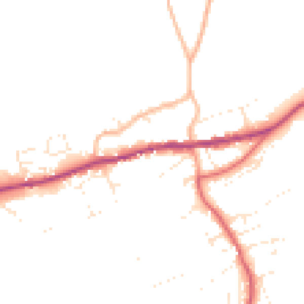 Daytime road noise heatmap for PL8 2HA