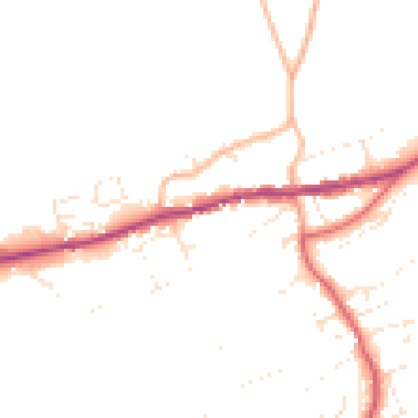 Daytime road noise heatmap for PL8 2HD