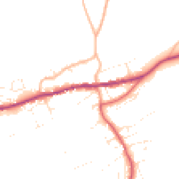 Daytime road noise heatmap for PL8 2HL