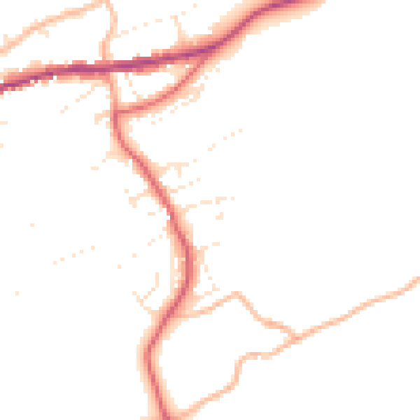Daytime road noise heatmap for PL8 2JE