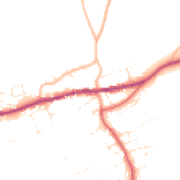Daytime road noise heatmap for PL8 2JJ