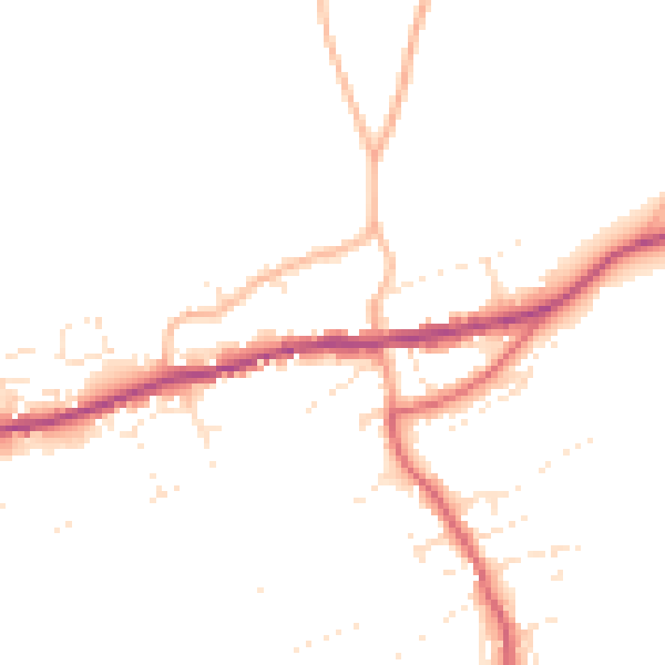 Daytime road noise heatmap for PL8 2JL