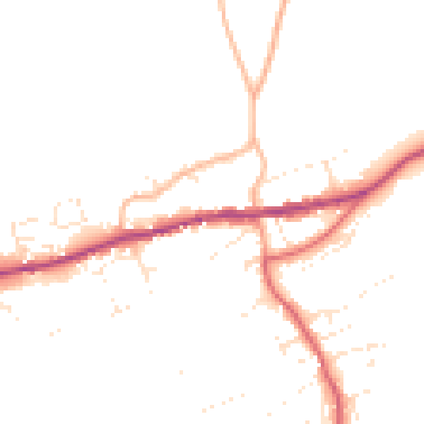 Daytime road noise heatmap for PL8 2JN