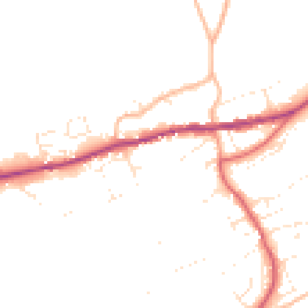 Daytime road noise heatmap for PL8 2LA