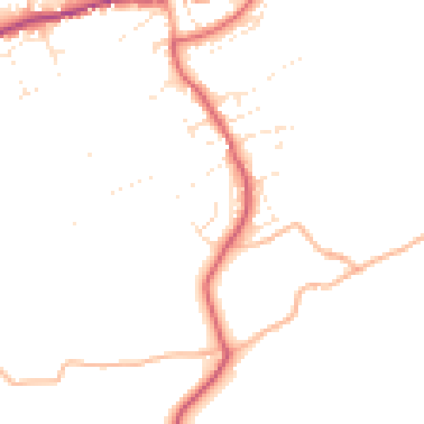 Daytime road noise heatmap for PL8 2NU