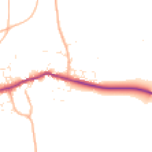 Daytime road noise heatmap for PL8 2PD