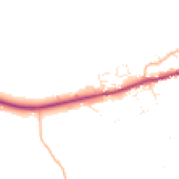 Daytime road noise heatmap for PL8 2QA