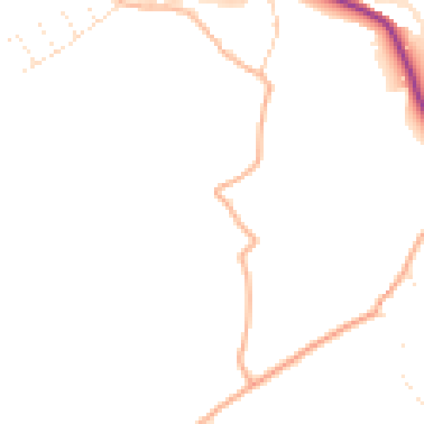 Daytime road noise heatmap for PL9 0DR