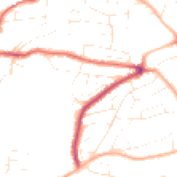 Daytime road noise heatmap for PL9 7BD
