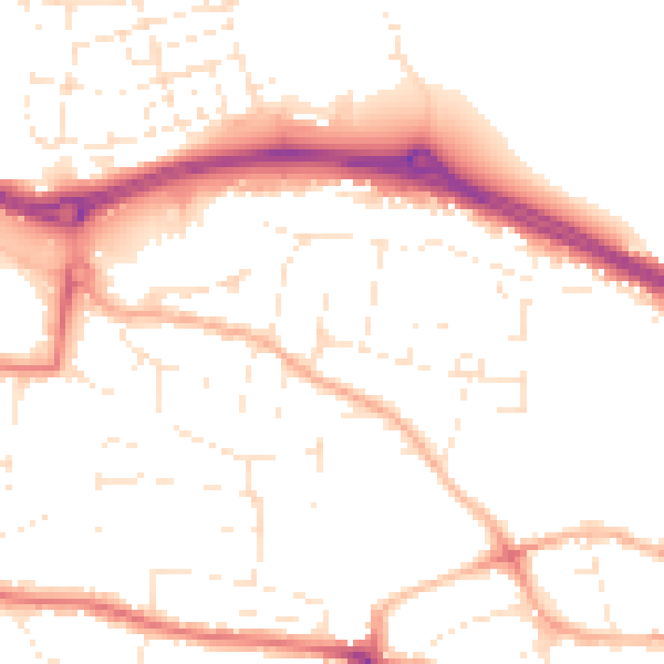 Daytime road noise heatmap for PL9 7DD