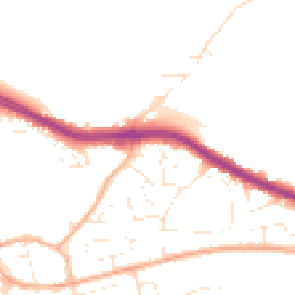 Daytime road noise heatmap for PL9 7ED