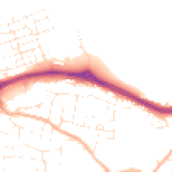 Daytime road noise heatmap for PL9 7EZ
