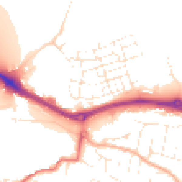 Daytime road noise heatmap for PL9 7FF