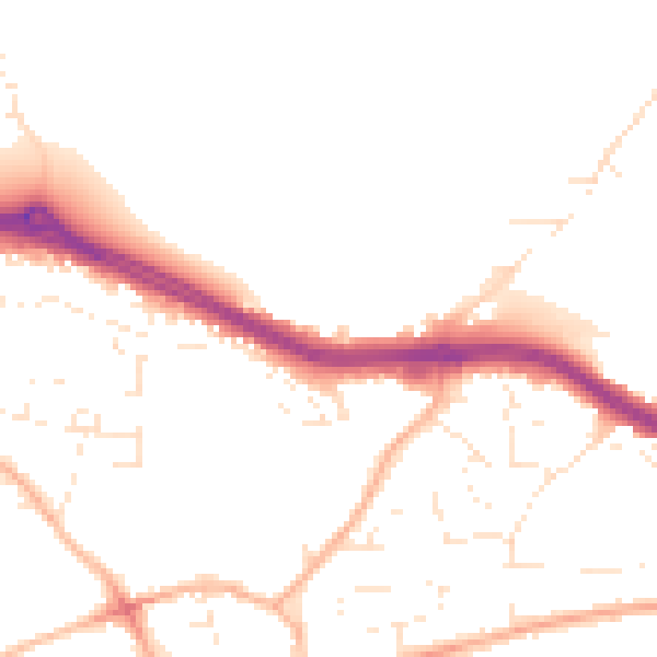 Daytime road noise heatmap for PL9 7HQ