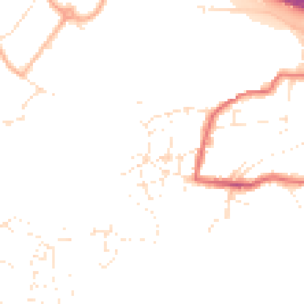 Daytime road noise heatmap for PL9 7NE