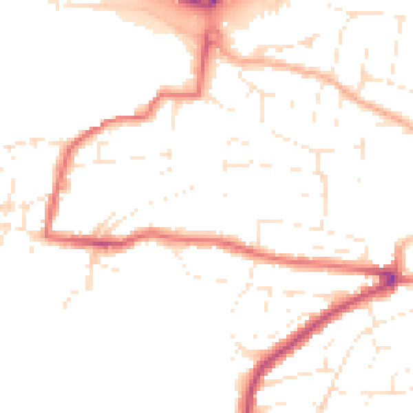 Daytime road noise heatmap for PL9 7PF