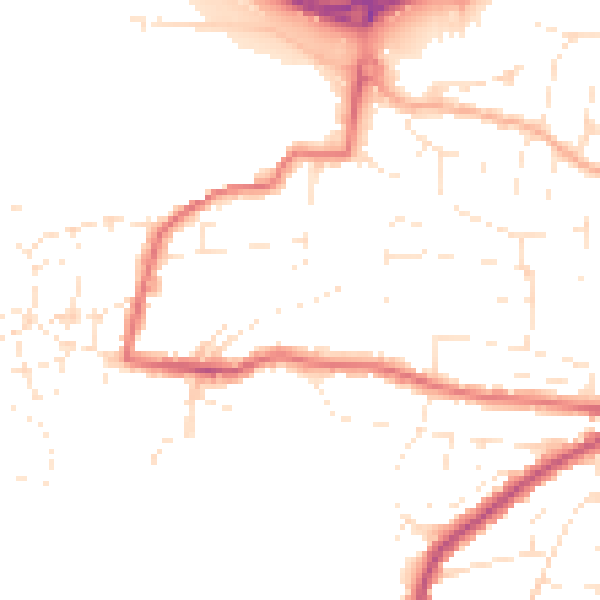 Daytime road noise heatmap for PL9 7PX