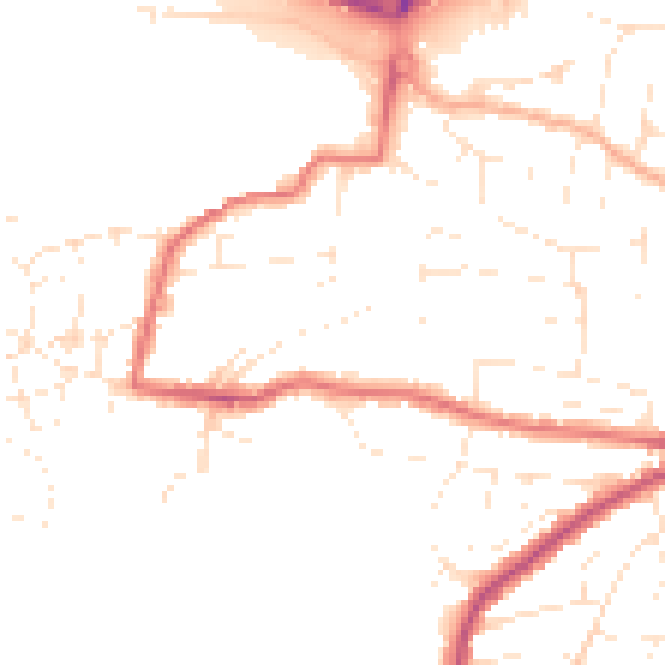 Daytime road noise heatmap for PL9 7QJ