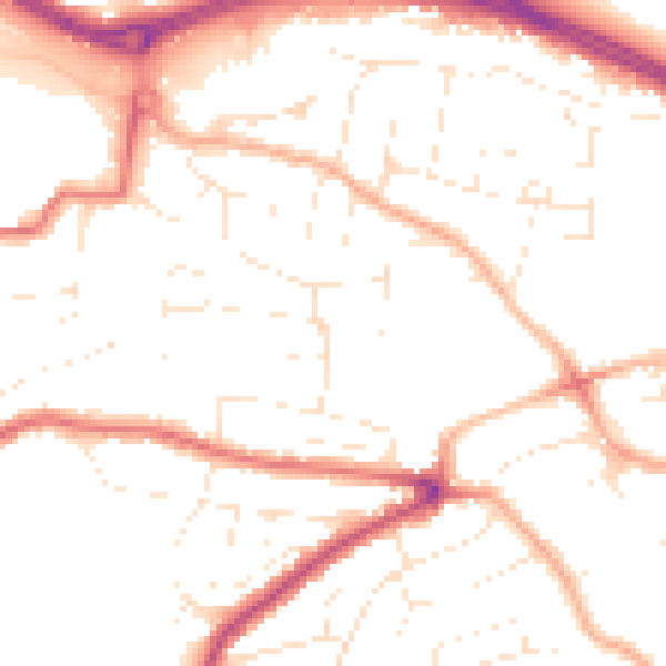 Daytime road noise heatmap for PL9 7QS