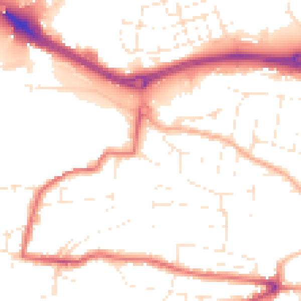 Daytime road noise heatmap for PL9 7RG