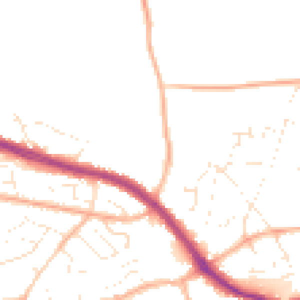 Daytime road noise heatmap for PL9 8AY