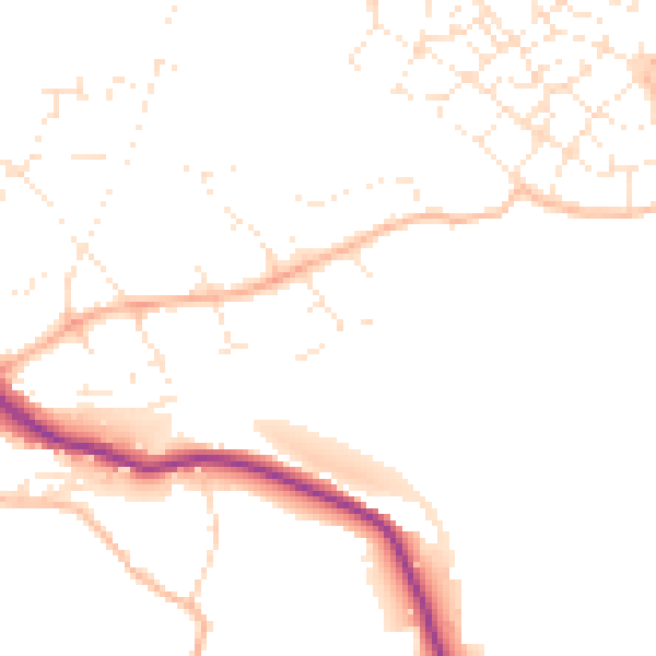 Daytime road noise heatmap for PL9 8BN