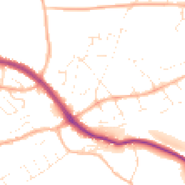 Daytime road noise heatmap for PL9 8DN