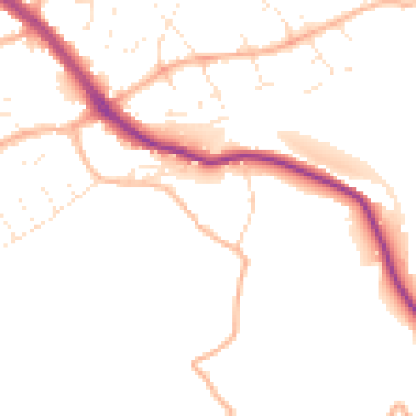 Daytime road noise heatmap for PL9 8EF